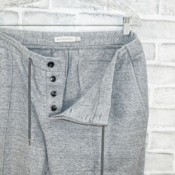 SUITSUPPLY Men's Heather gray drawstring Jogger sweatpant cotton blend sz XL - Picture 4 of 10